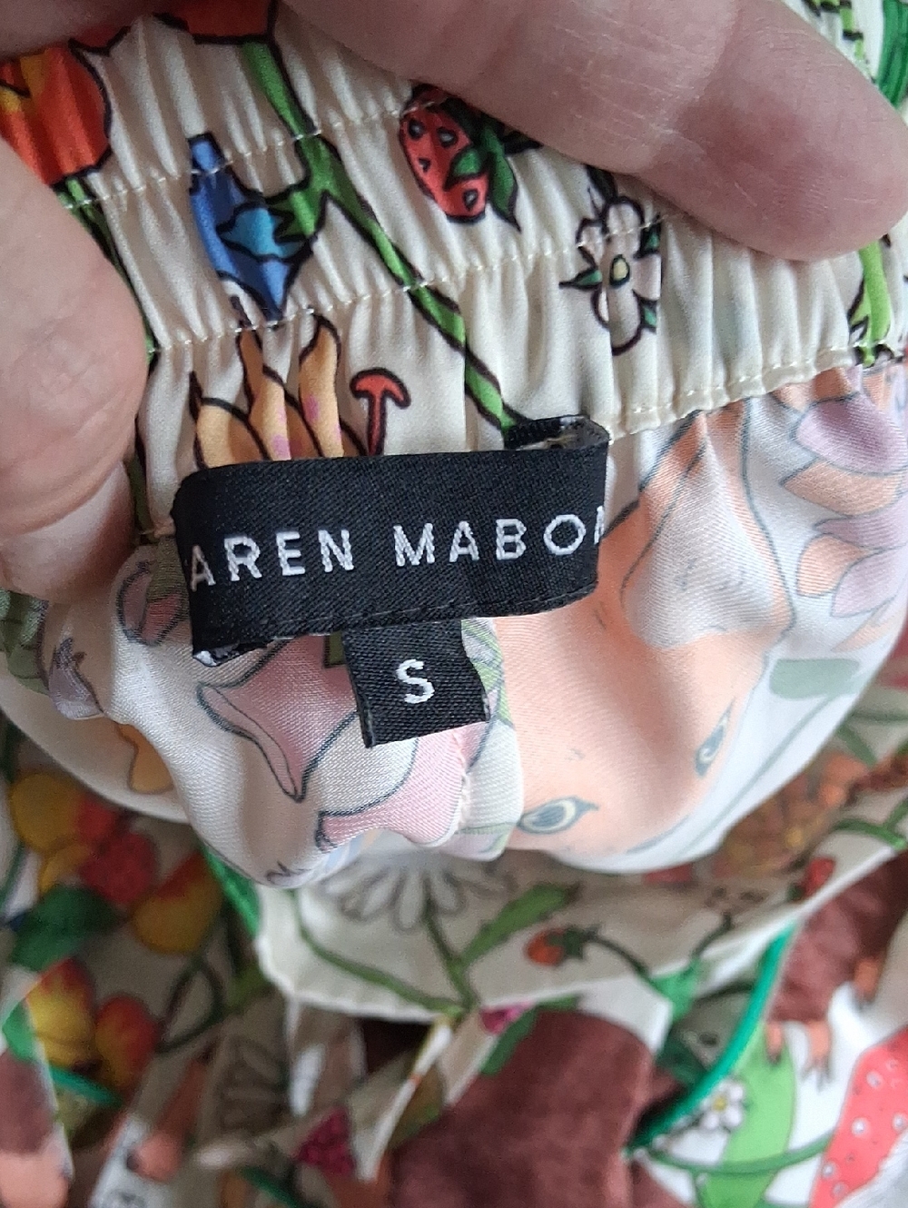 Karen Mabon Pajama Set Size Small Short Sleeve Summer Garden - Picture 9 of 11